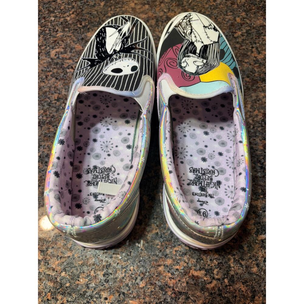 Disney The Nightmare Before Christmas Jack & Sally Slip On Sneakers Size 9.5 - Picture 3 of 13